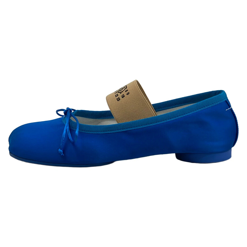 Mm6 Blue Beige Satin Women's Shoes #339512M57B